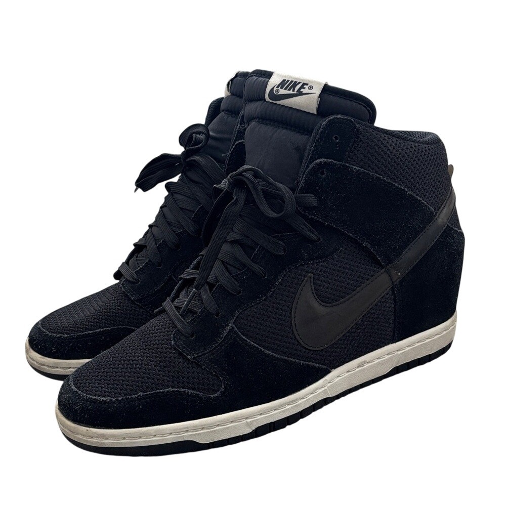 Nike Dunk Sky High Black Hidden Wedge Heel Shoes Women's size 11